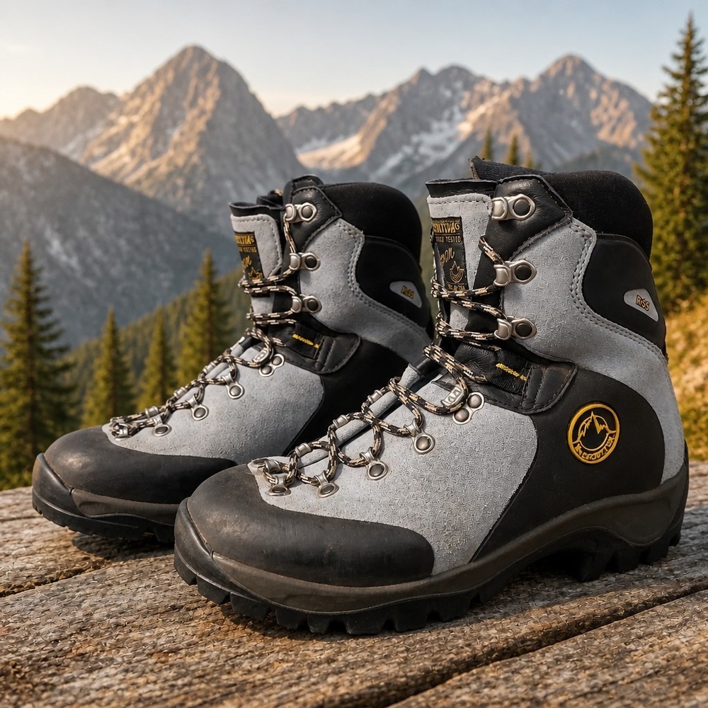 La Sportiva Boulder X Approach Vtg Women EU 40.5/US 9 Shoes Leather Hiking Gray